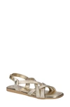 Bella Vita Ilo Italy Womens Patent Leather Metallic Strappy Sandals In Champagne Leather