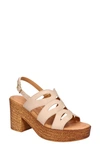 Bella Vita Strappy Platform Sandal In Beige Leather