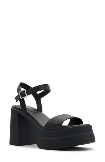 Aldo Taina Womens Leather Ankle Strap Platform Sandals In Black