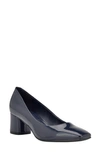 Calvin Klein Women's Alanta Block Heel Dress Pumps In Navy Patent