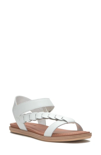 Lucky Brand Women's Natany Asymmetric-strap Flat Sandals Women's Shoes In White