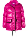 Red Valentino High Neck Puffer Coat In Pink