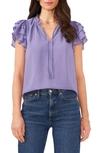 1.state Women's Flutter Sleeve V-neck Top With Tie In Purple