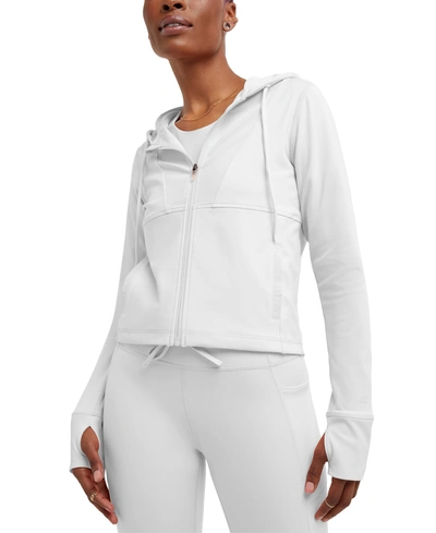 Champion Womens Lightweight Polyester Zip-up Jacket In White