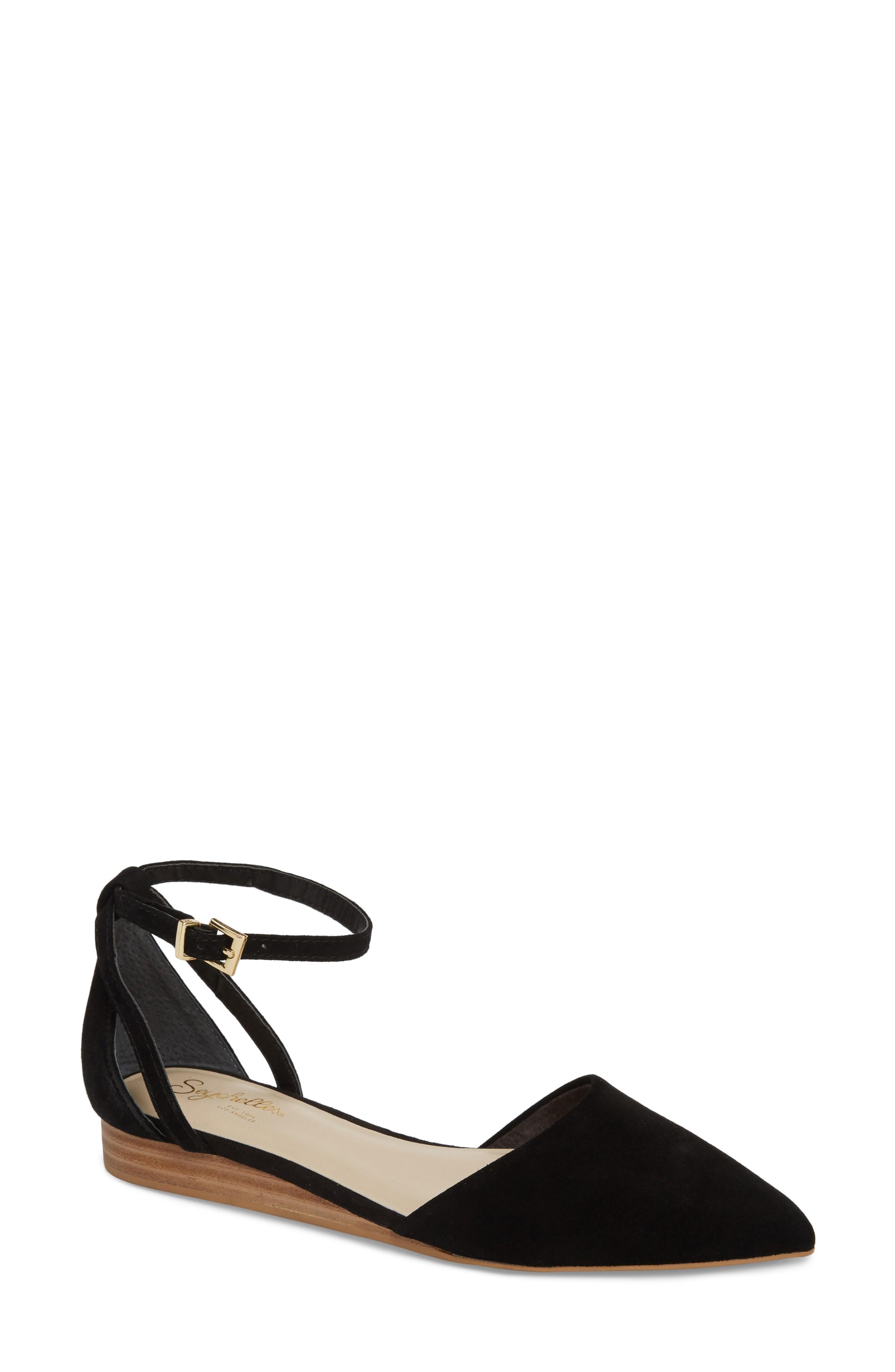 seychelles plateau ankle strap flat