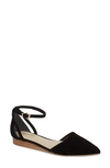 Seychelles Plateau Ankle Strap Flat In Black Suede