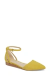 Seychelles Plateau Ankle Strap Flat In Yellow Suede