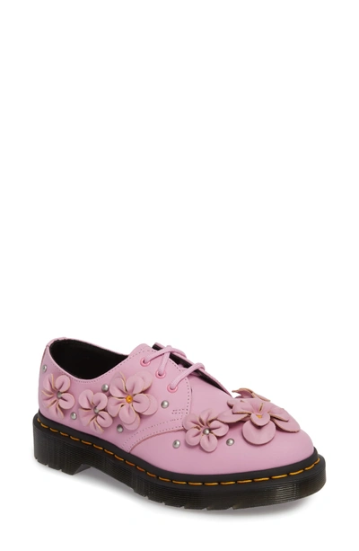 Dr. Martens' 1461 Flower Derby In Mallow Pink Leather