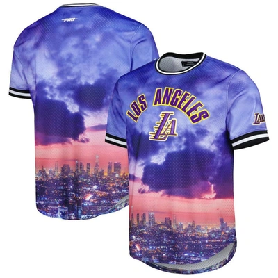 Pro Standard Los Angeles Lakers Cityscape Stacked Logo T-shirt In Black
