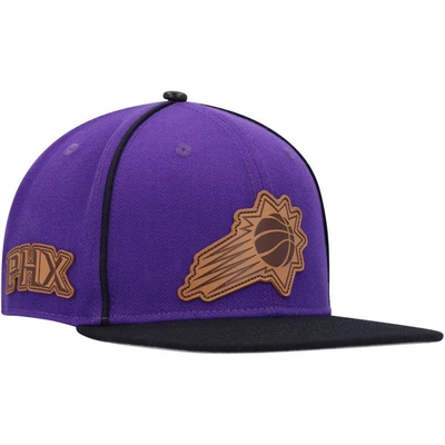 Pro Standard Men's  Purple, Black Phoenix Suns Heritage Leather Patch Snapback Hat In Purple,black