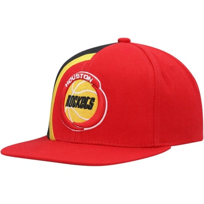 Mitchell & Ness Men's  Red Houston Rockets Hardwood Classics Retroline Snapback Hat