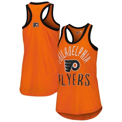 G-iii 4her By Carl Banks Orange Philadelphia Flyers First Base Racerback Scoop Neck Tank Top