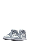 Jordan Air  1 Mid Sneaker In Sail/ Stealth/ White