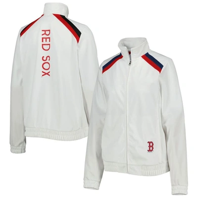 G-iii 4her By Carl Banks White Boston Red Sox Red Flag Full-zip Track Jacket