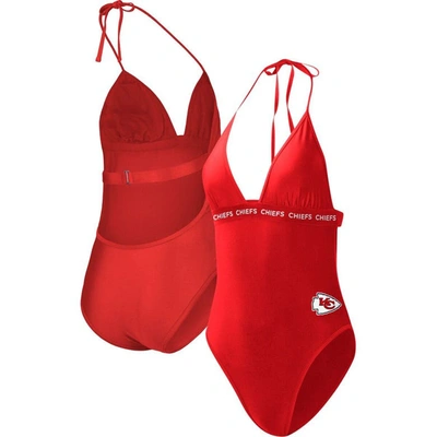 G-iii 4her By Carl Banks Red Kansas City Chiefs Full Count One-piece Swimsuit