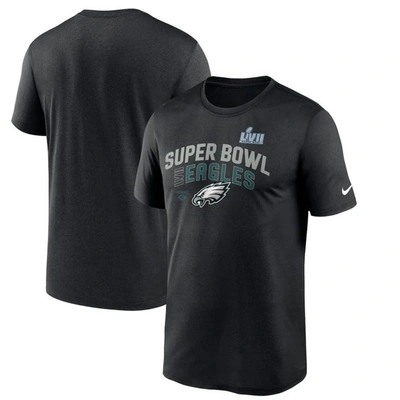 Nike Kids' Youth  Black Philadelphia Eagles Super Bowl Lvii Lockup T-shirt