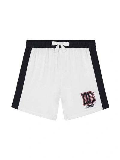 Dolce & Gabbana Babies' Embroidered-design Drawstring Shorts In White