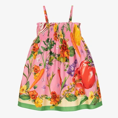 Dolce & Gabbana Babies' Girls Pink Cotton Poplin Vegetable Dress