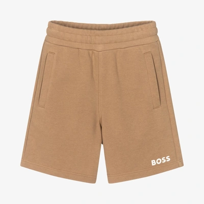 Hugo Boss Teen Boys Beige Cotton Logo Shorts