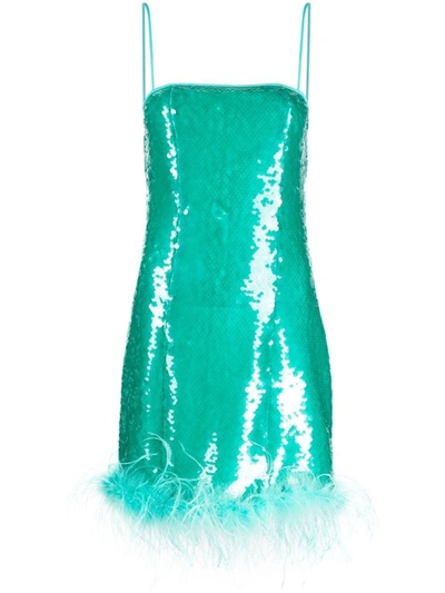 Giuseppe Di Morabito Feather Detail Short Dress In Azul Claro