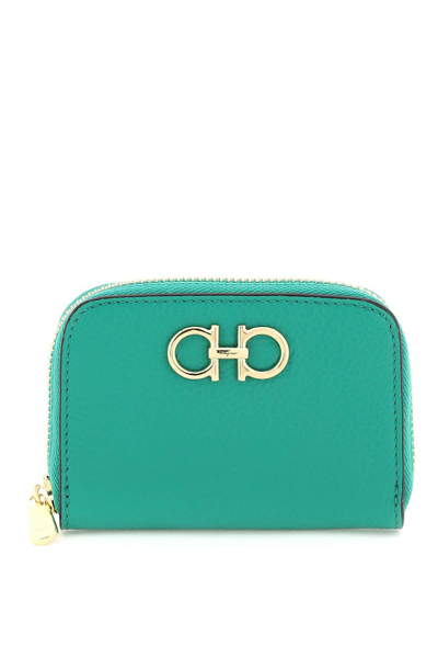 Ferragamo Salvatore  Gancini Coin Purse In Green