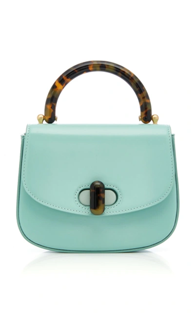 Edie Parker Tortoise-detail Leather Mini Bag In Green