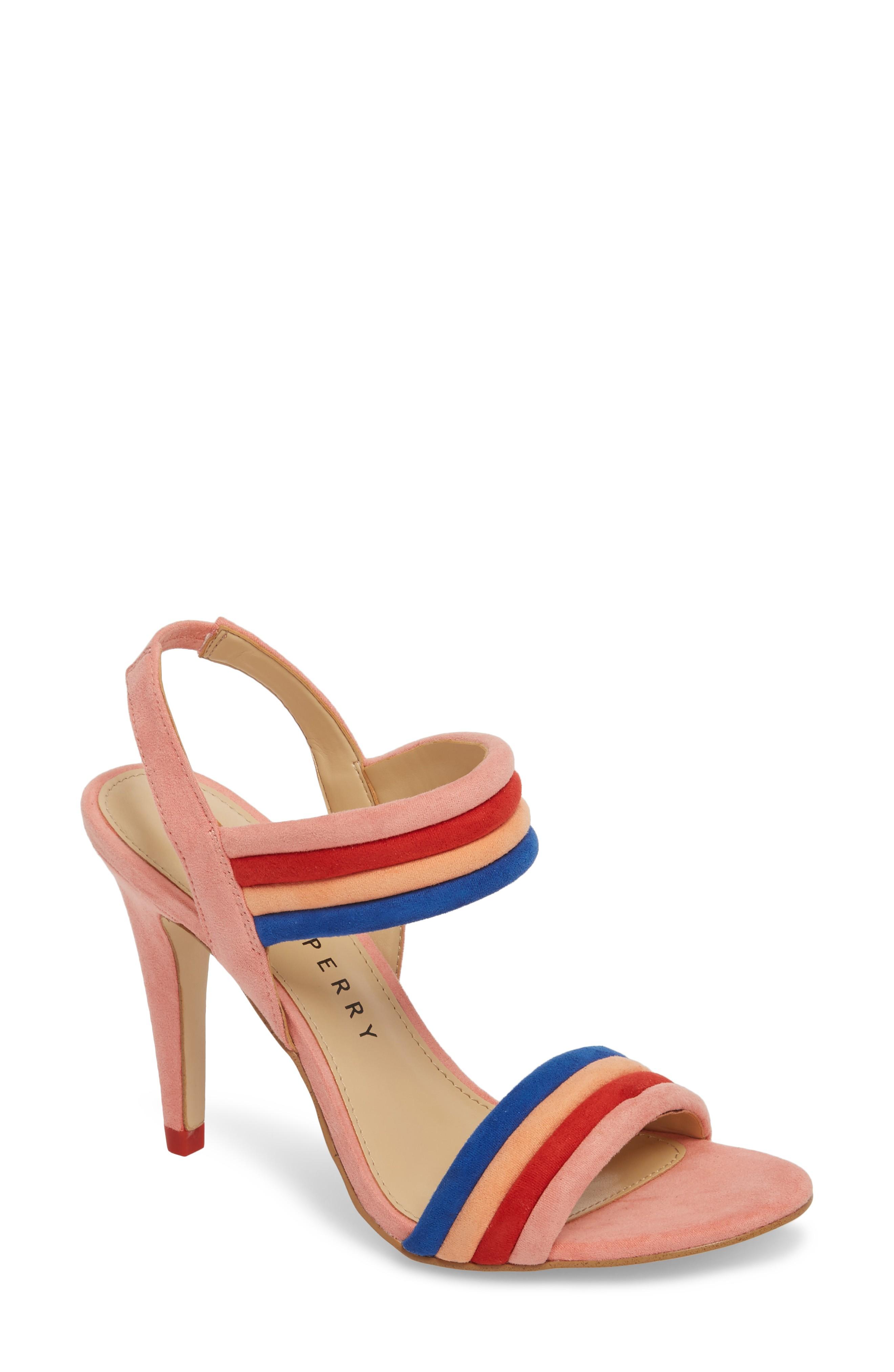 Katy Perry Tube Strap Sandal In Pop Pink Suede | ModeSens