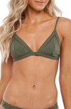 Rhythm My Bralette Triangle Bikini Top In Seaweed