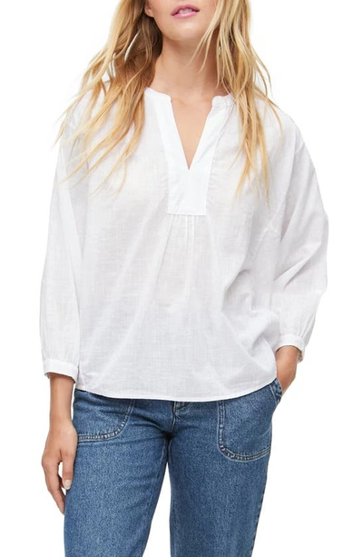 Michael Stars Charlie Cotton Popover Top In White