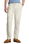 Polo Ralph Lauren Pinstripe Slim Fit Polo Prepster Pants In Deckwash White