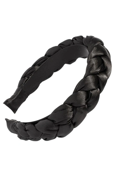 L. Erickson Celeste Braided Satin Headband In Black