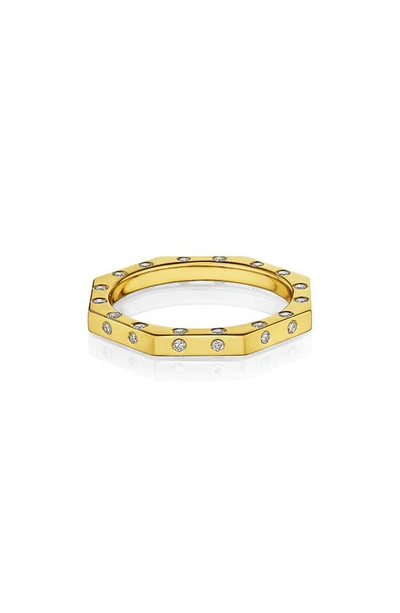Manluu Doudou Narrow Diamond Ring In Yellow Gold