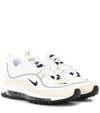 Nike Air Max 98 Leather And Nubuck-trimmed Mesh Sneakers In White
