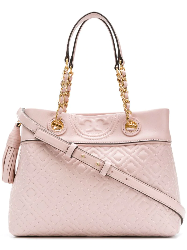 fleming triple compartment leather tote