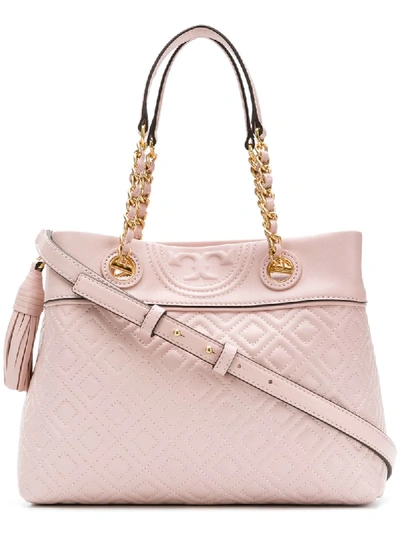 Tory Burch Fleming Triple Compartment Leather Tote - Pink