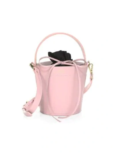 Mateo Women's The Madeline Leather Bucket Bag In Cameo Pink/gold