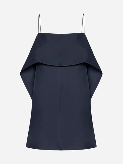 Totême Draped Silk Cami Navy