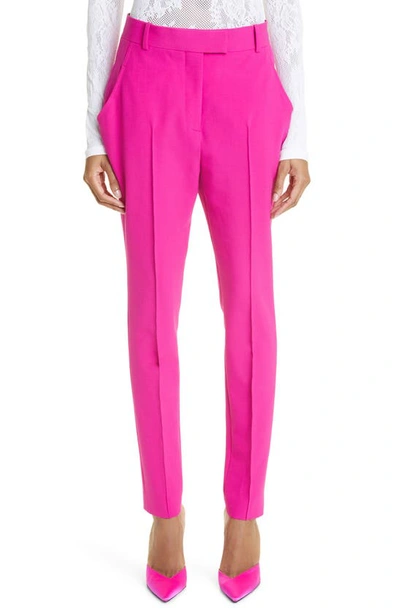 Attico Berry High-waisted Tailored Trousers In Pink