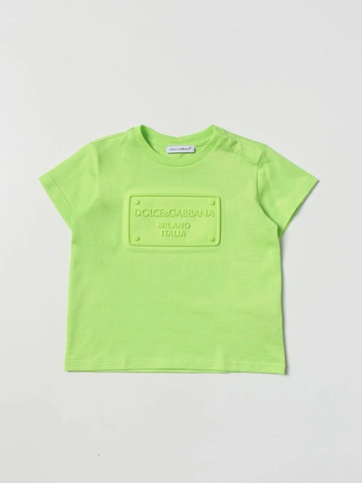 Dolce & Gabbana Babies' Boys Green Embossed Logo T-shirt