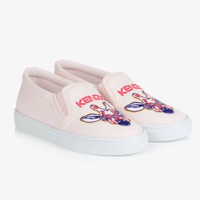 Kenzo Kids' Girls Pink Giraffe Slip-on Trainers