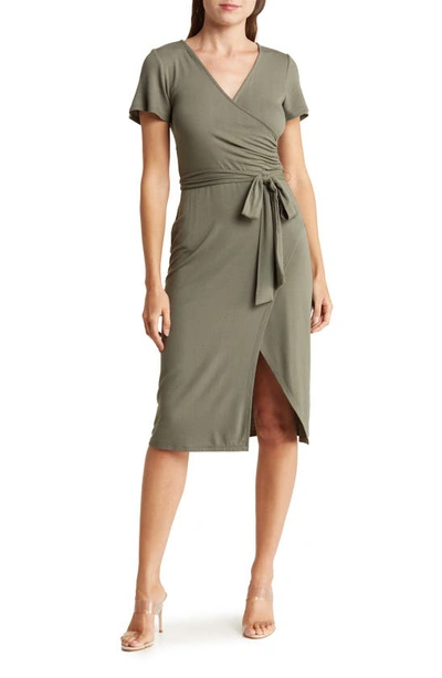 Nordstrom Rack Everyday Wrap Dress In Green Dune