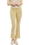 Nydj Ava Daring Fray Hem Kick Flare Ankle Jeans In Olive Oil