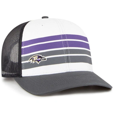 47 Kids' Youth ' White/charcoal Baltimore Ravens Cove Trucker Snapback Hat