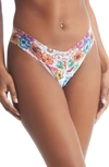 Hanky Panky Print Lace Low Rise Thong In Linger Awhile