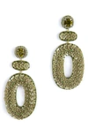 Deepa Gurnani Britt Floral Drop Earrings In Olive