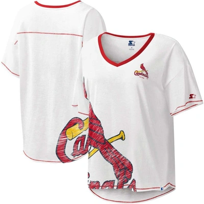 Starter White St. Louis Cardinals Perfect Game V-neck T-shirt