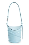 Alexander Mcqueen Small The Curve Leather Shoulder Bag In Pale Blue