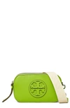 Tory Burch Miller Mini Logo Leather Crossbody Bag In Wheat Grass/silver