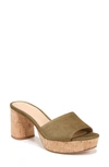 Veronica Beard Daliplatlow Suede Mule Sandals In Green