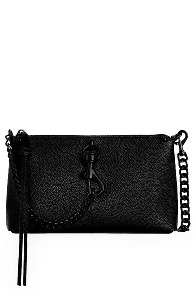 Rebecca Minkoff Megan Zip Leather Chain Crossbody Bag In Black